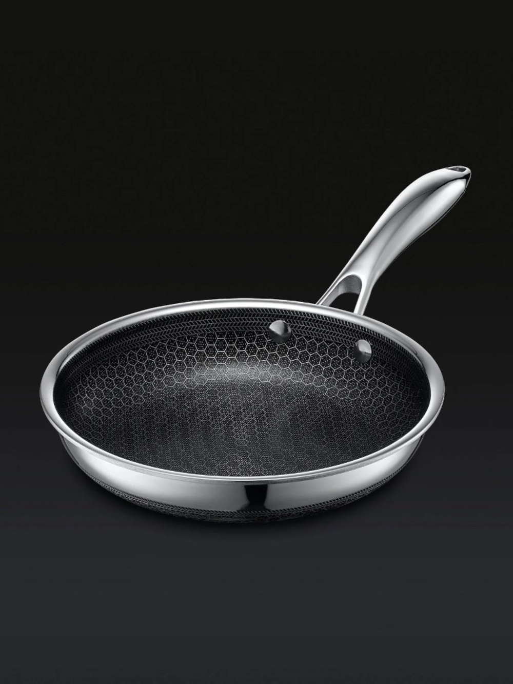 Hexclad-Hybrid Fry Pan with Lid, 8"